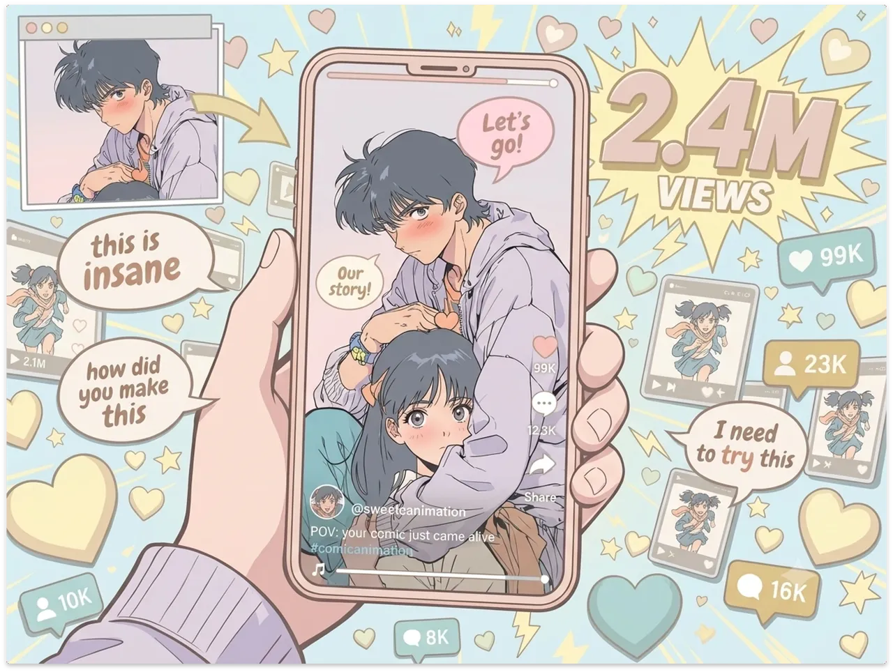 Content Creators Making Short Comic Videos for Social Media