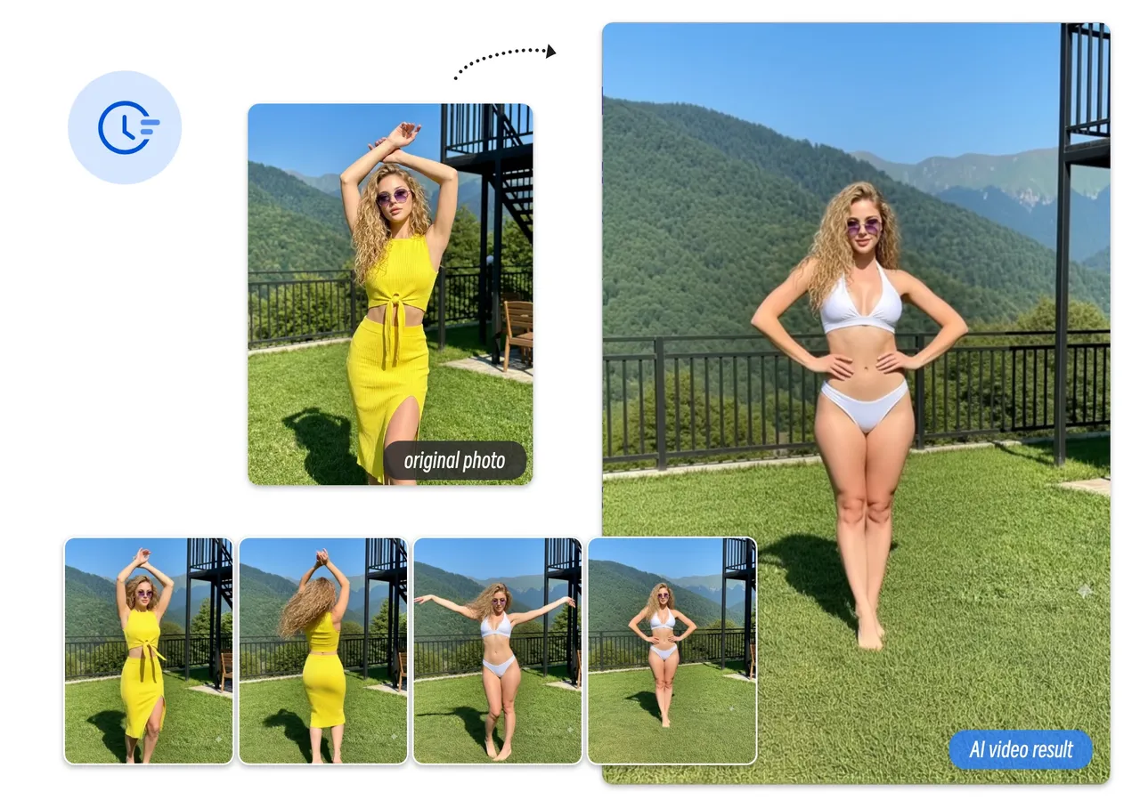Convertir fotos de bikini en videos de producto
