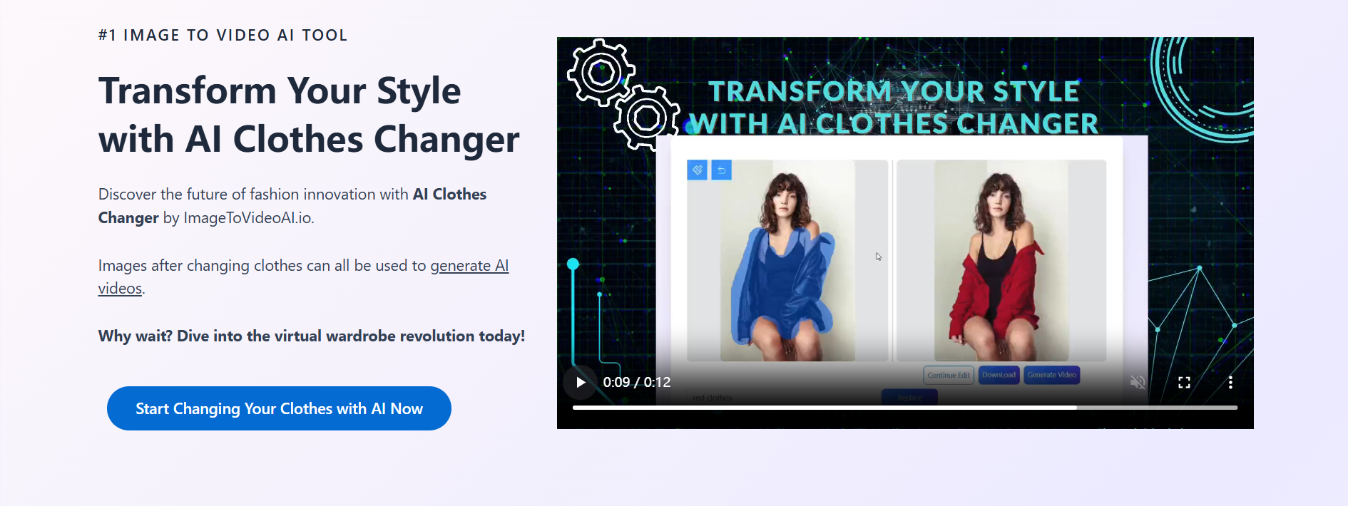 AI clothes changer's homepage