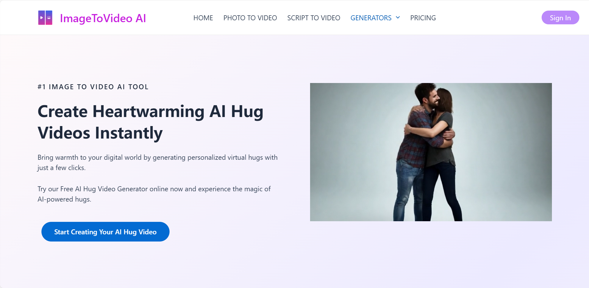 ImageToVideo AI-best AI hug video generator free