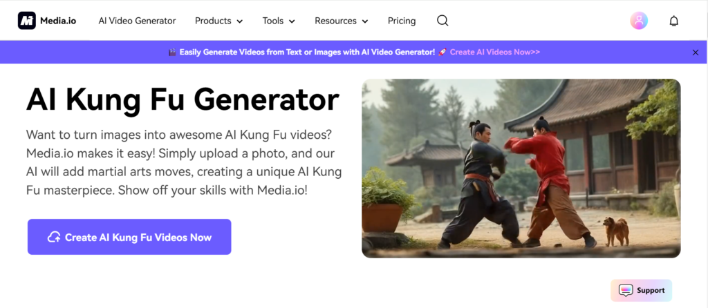 Media.io's homepage