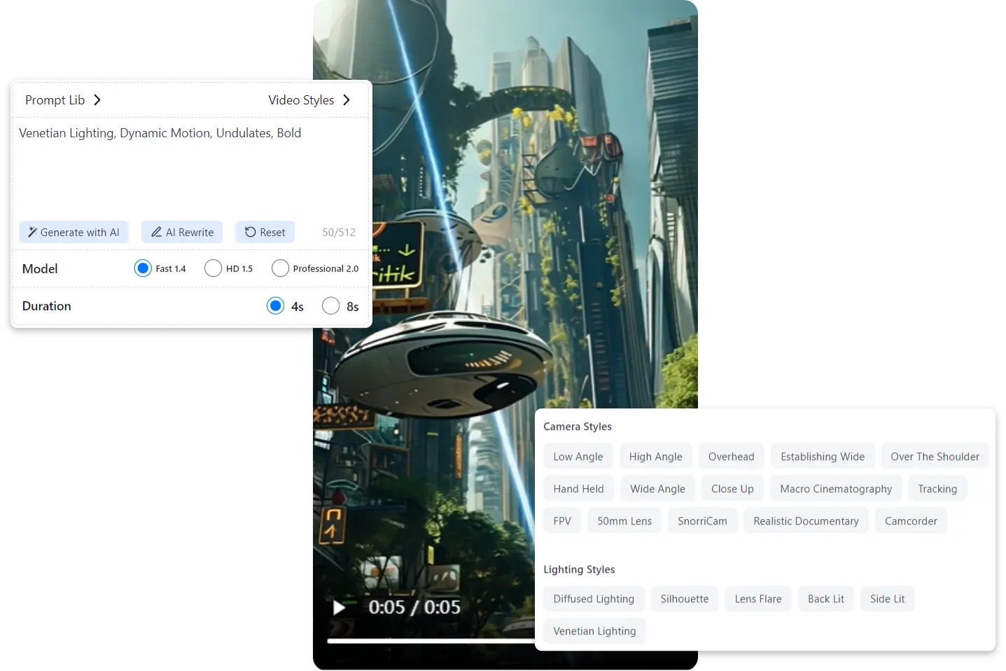 Library of Text Prompts Generates Videos in Different Styles📖