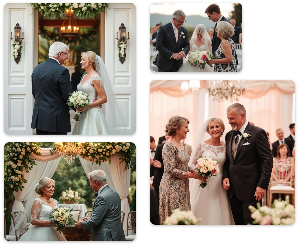 Restore the wedding scene for your parents or family