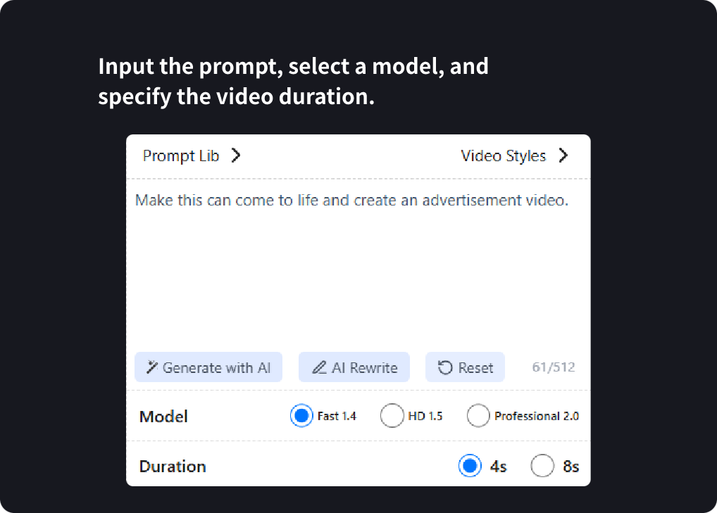Step 2 Input Animation Prompt