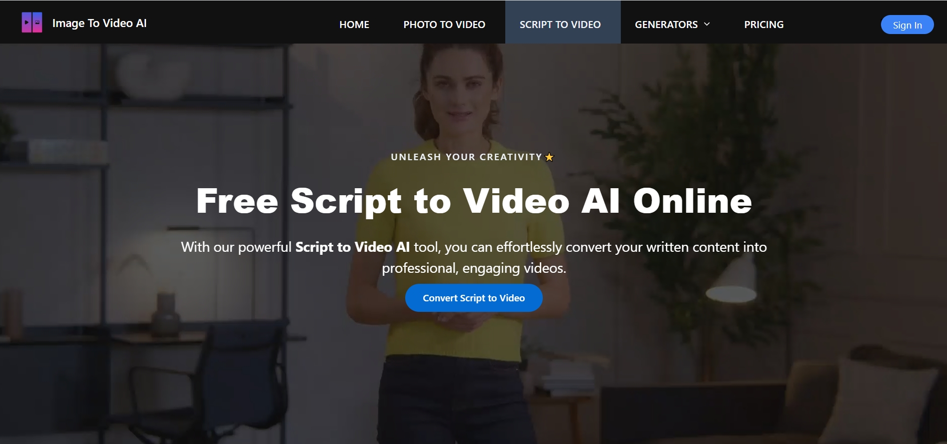 Script to Video the best AI video generator-Script to Video