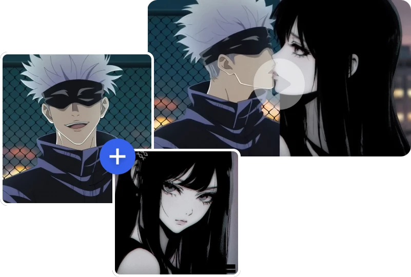 AI French Kiss in the Anime World