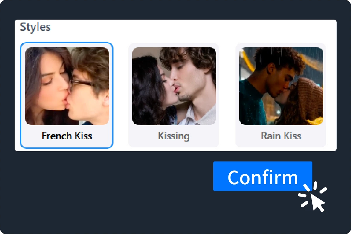 Step 2 Select AI Kiss Template
