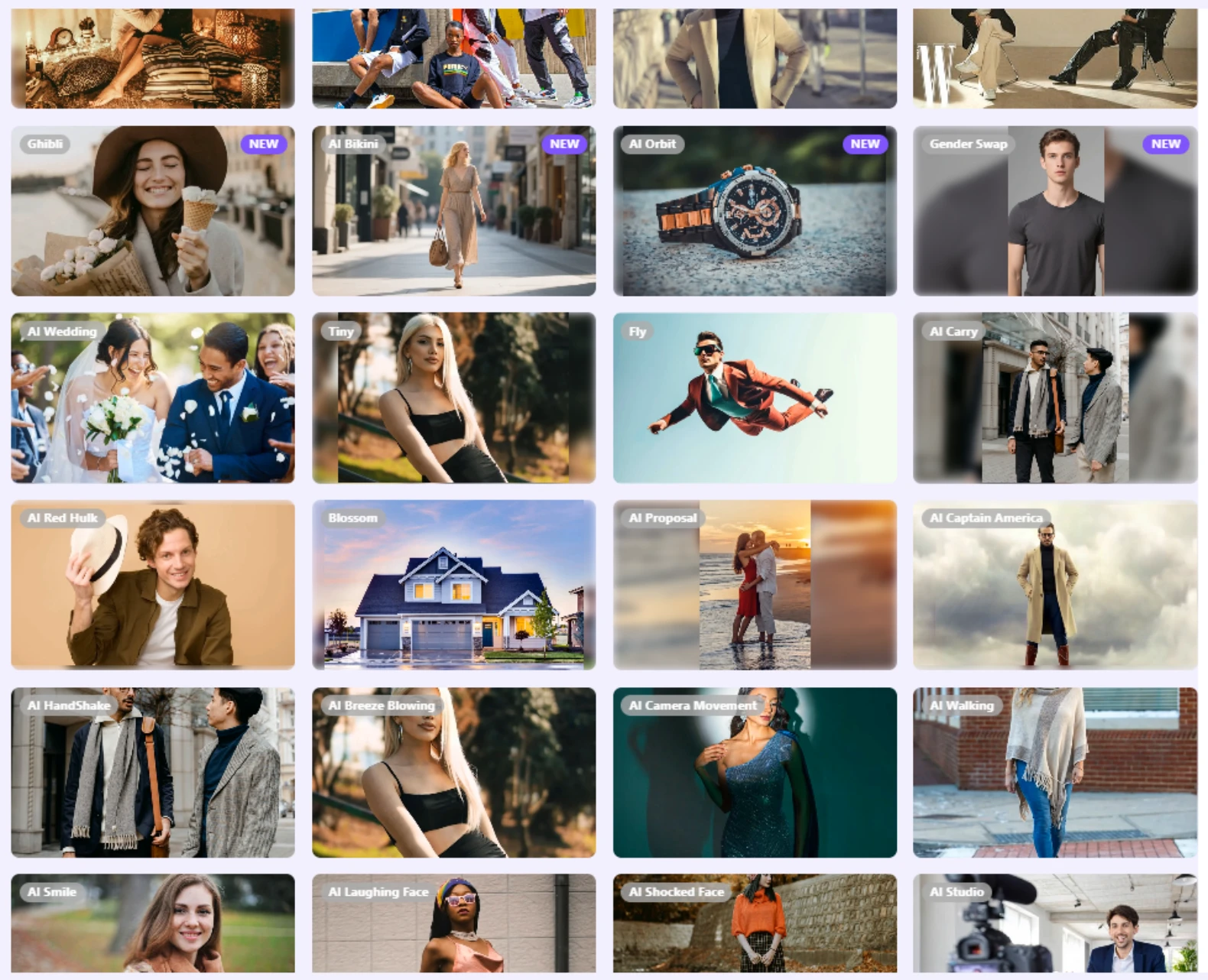 ImageToVideo AI platform offers multiple video templates to meet different needs of users. ImageToVideo AI platform offers multiple video templates to meet different needs of users.