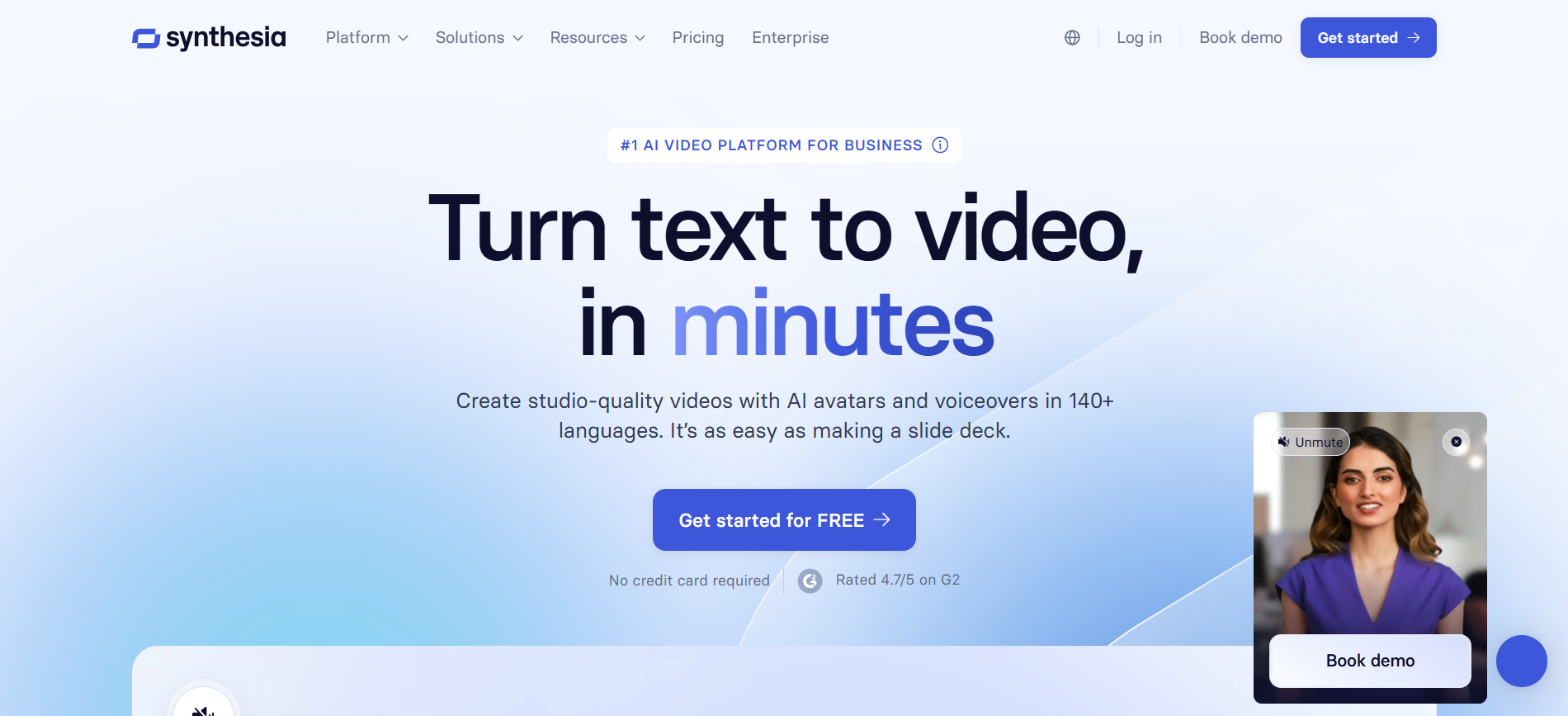 Synthesia is a leader in AI-generated video production Synthesia is a leader in AI-generated video production