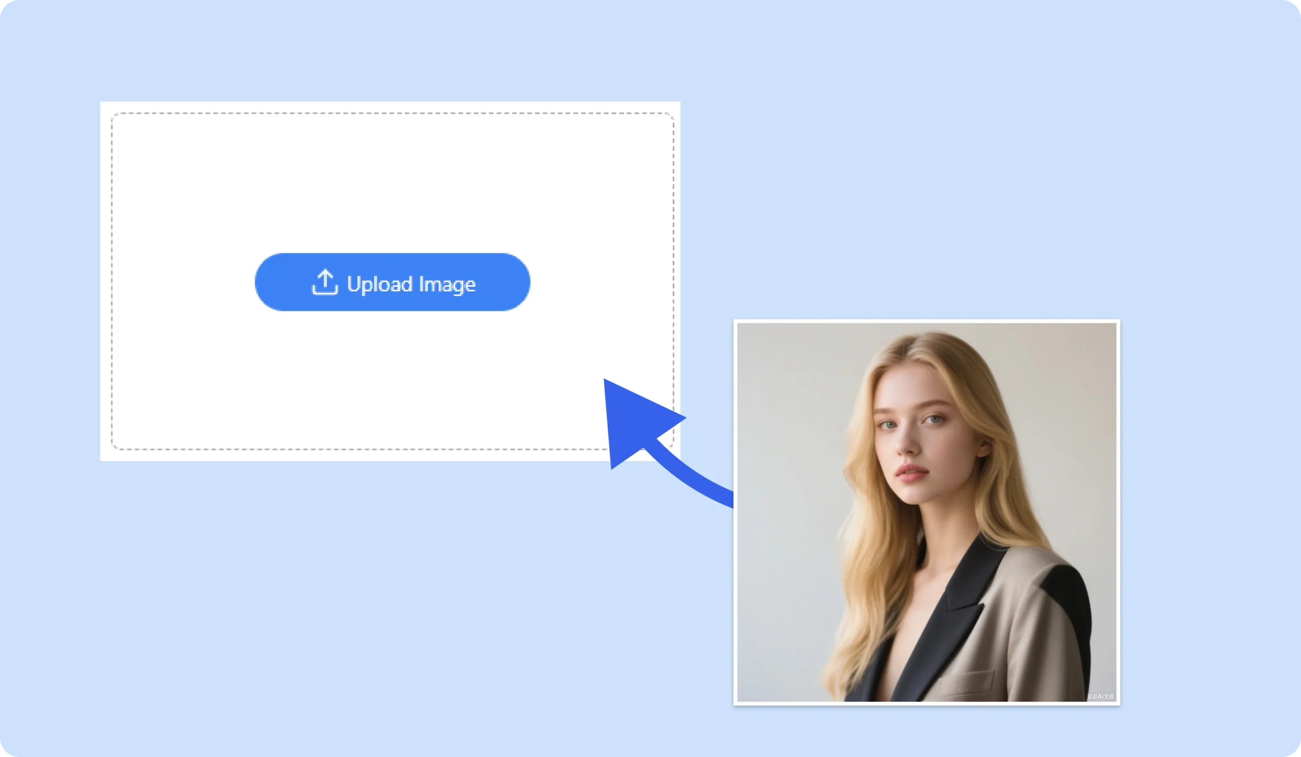 Choose a clear, front-facing image of yourself or anyone you want to transform. For best results, use a high-resolution portrait with good lighting.