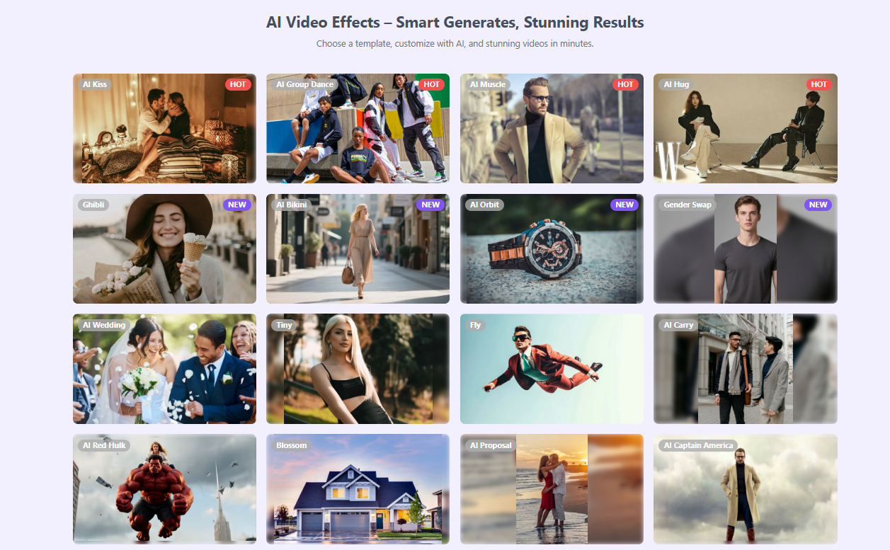 ImageToVideo AI has 3. Advanced AI-Powered Creative Effects