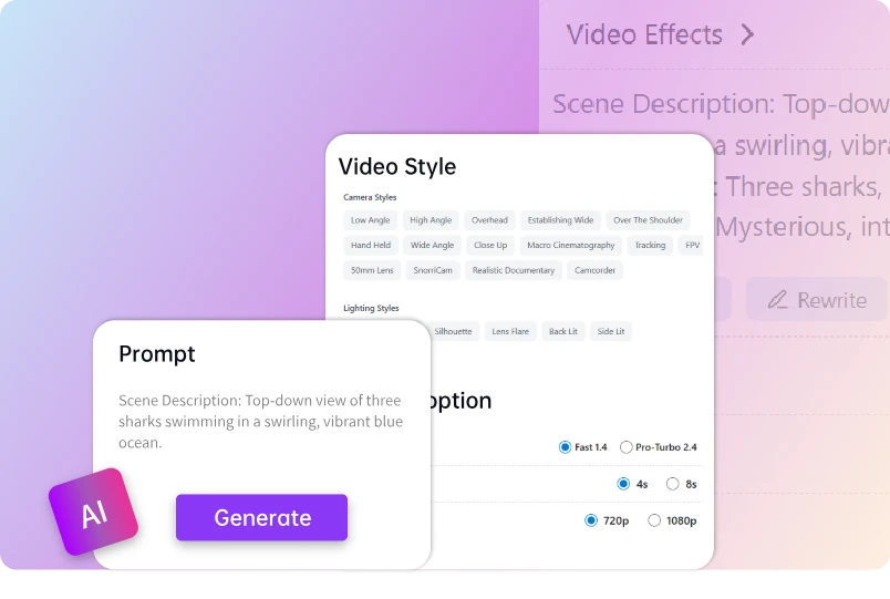 How to turn image to video with AI? - Step 2 Input Your Ideas & Adjust custom options