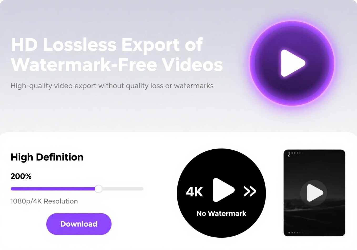 HD Lossless Export of Watermark-Free Videos