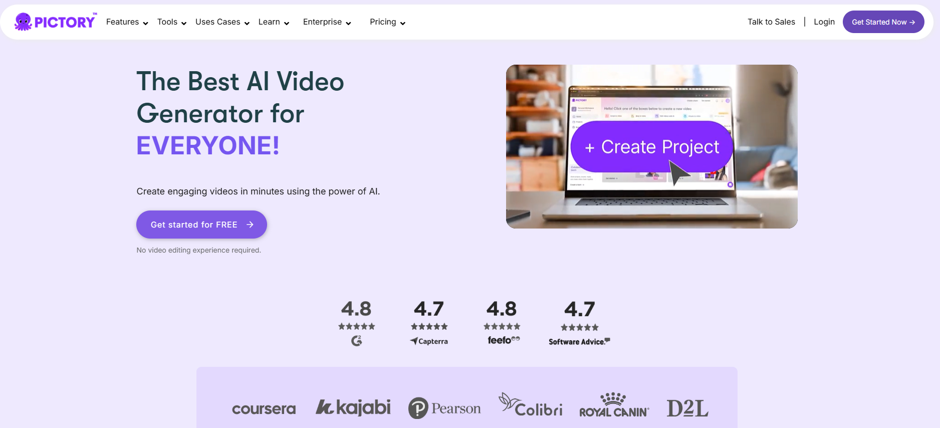 Pictory is an AI video platform focused on transforming existing content into videos.