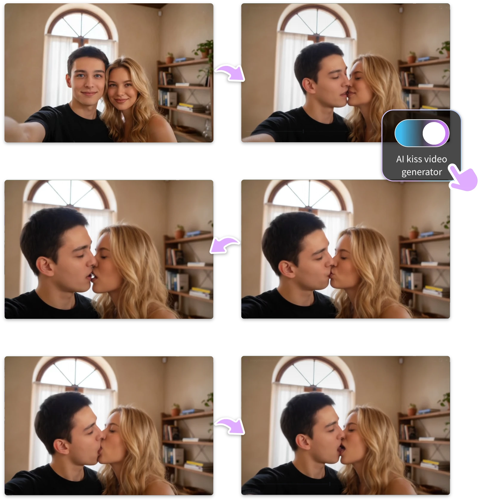 Let's try the AI Kiss Free Video Generator for Free
