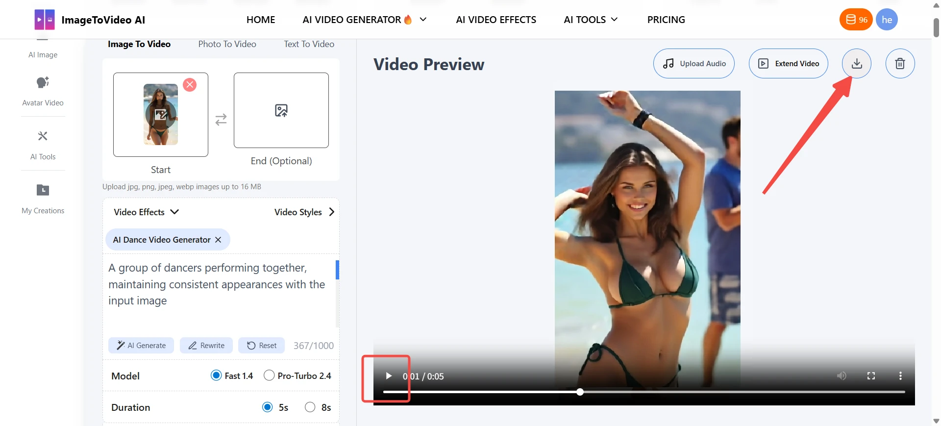 Step 3: Preview and Download the Final Video