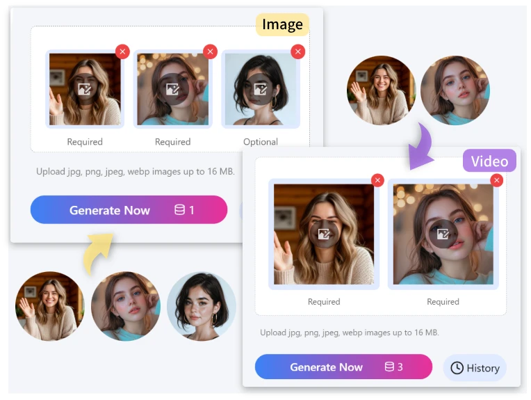 Upload Photos and Click Generate