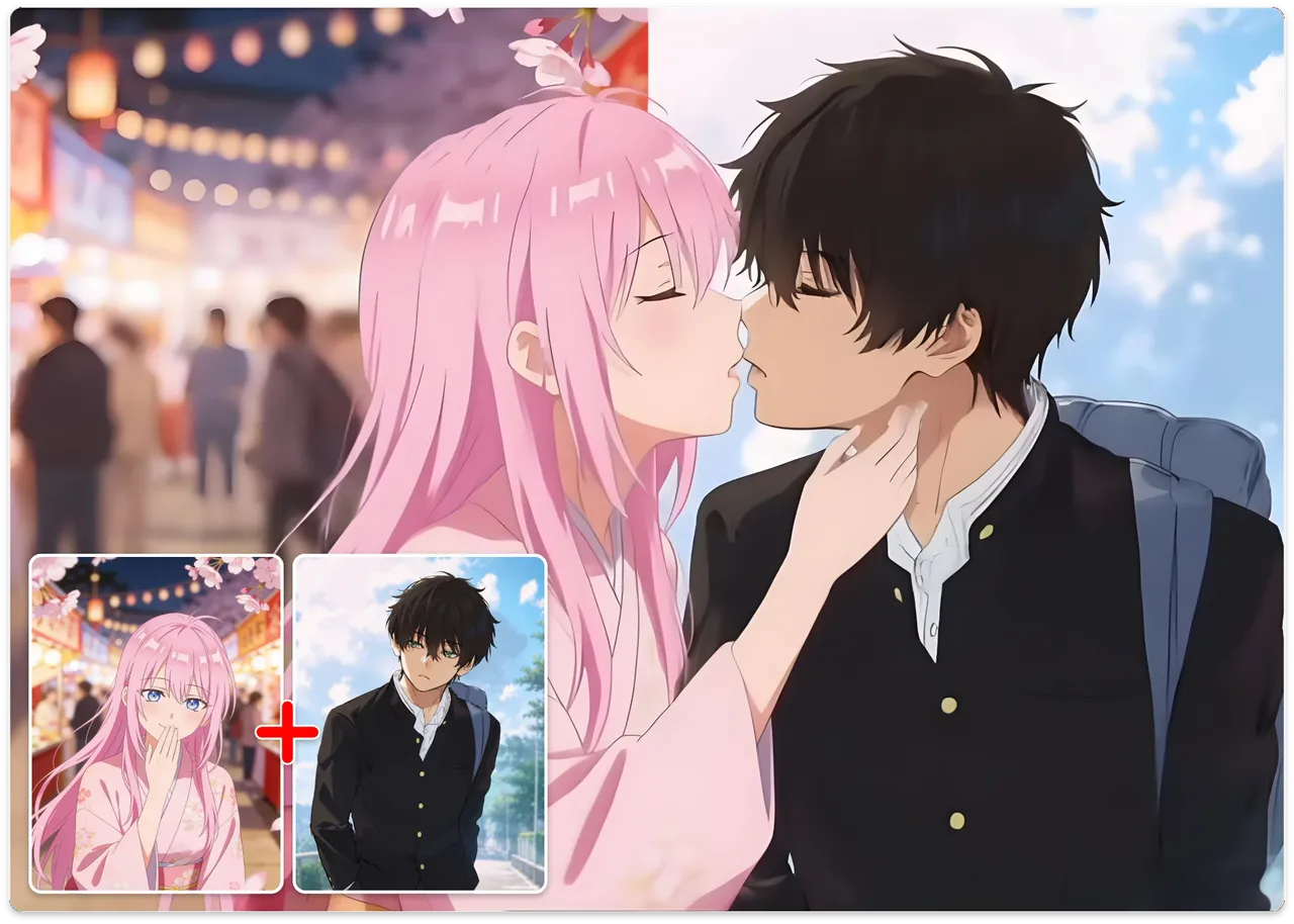 Donnez vie aux romances anime avec l'animation Baiser IA